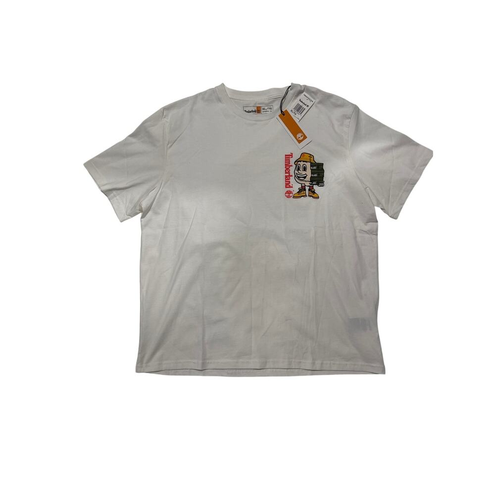 Timberland Unisex Cartoon Logo S-Sleeve T-Shirt - XL - White